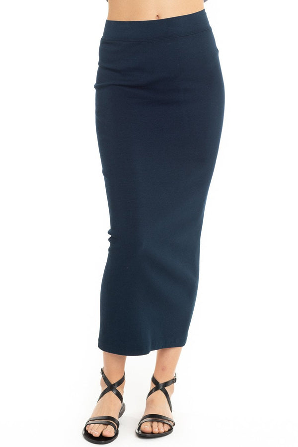Hard Tail Wide Cut Cotton Pencil Skirt - Knee-Length Pull-On Skirt For Work Or Casual
