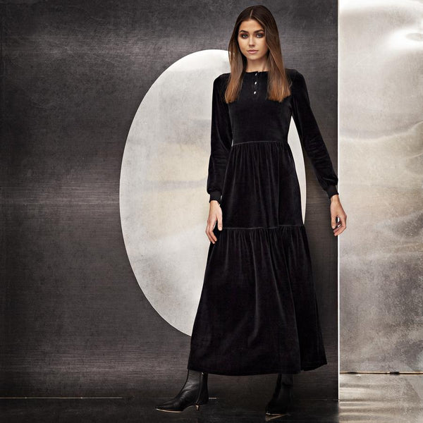 Parni Velour Jade Maxi Dress - Mementos