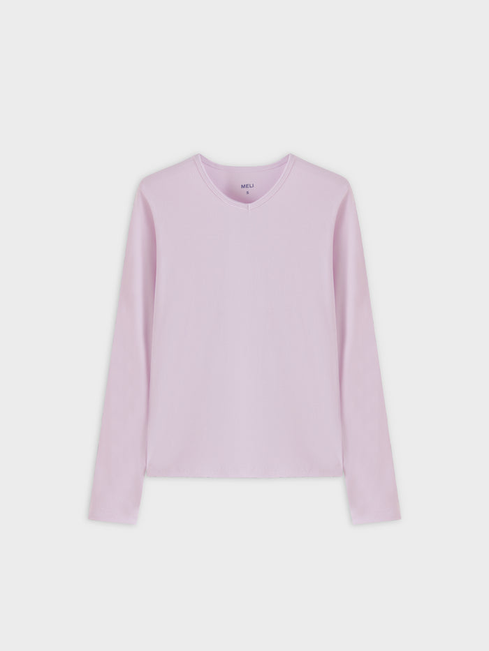 Meli High V-Neck Ribbed Tee