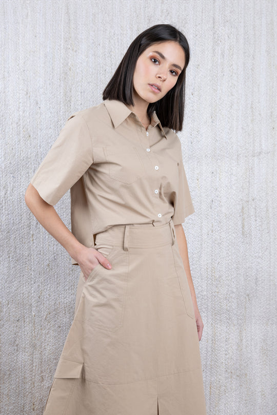 Nue Cropped Boxy Blouse