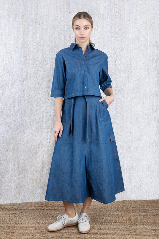 Nue Cropped Boxy Blouse