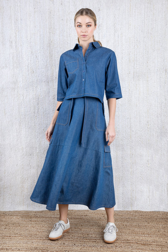 Nue Cropped Boxy Blouse