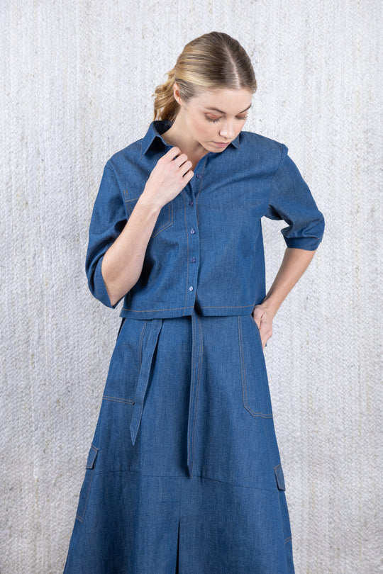 Nue Cropped Boxy Blouse