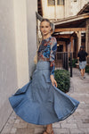 Bliss Yoke Aline Denim Skirt