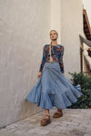 Bliss Yoke Aline Denim Skirt