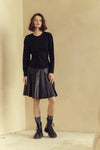 Bliss Leather Pleated Skirt