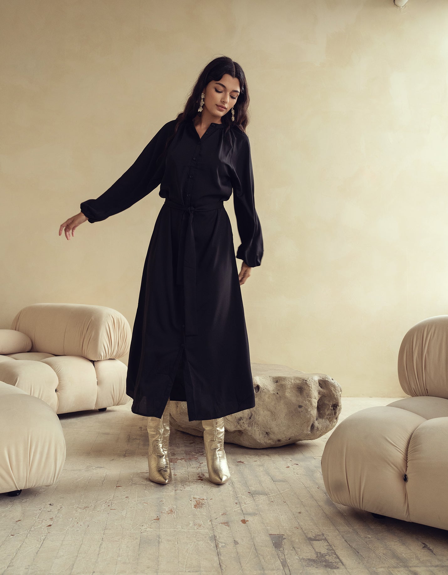 Bliss Flowy Button Maxi Dress