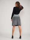 Aleeza Houndstooth Button Pleated Skirt