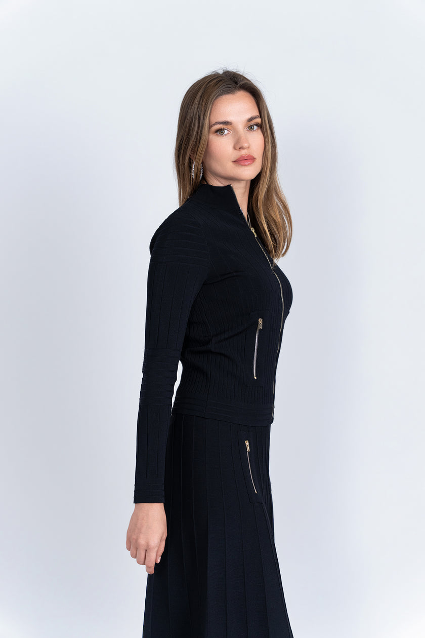 Aleeza Paris Timeless Zipper Cardigan
