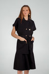 Aleeza Long Knit Vest With Belt