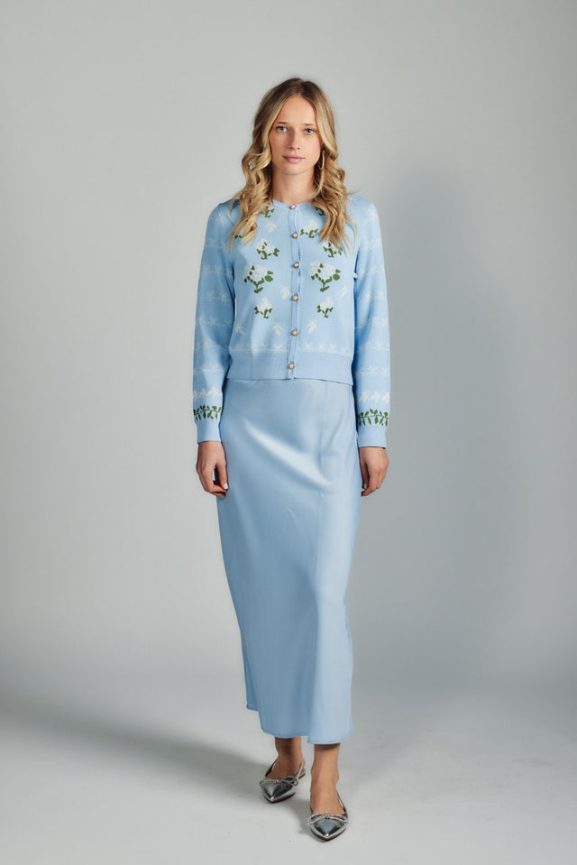 Aleeza Motif Satin Skirt