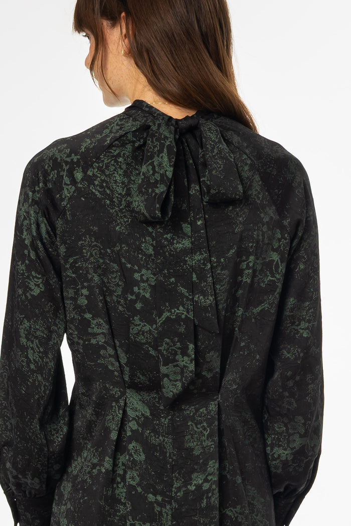 Printed Tie Neck Dress