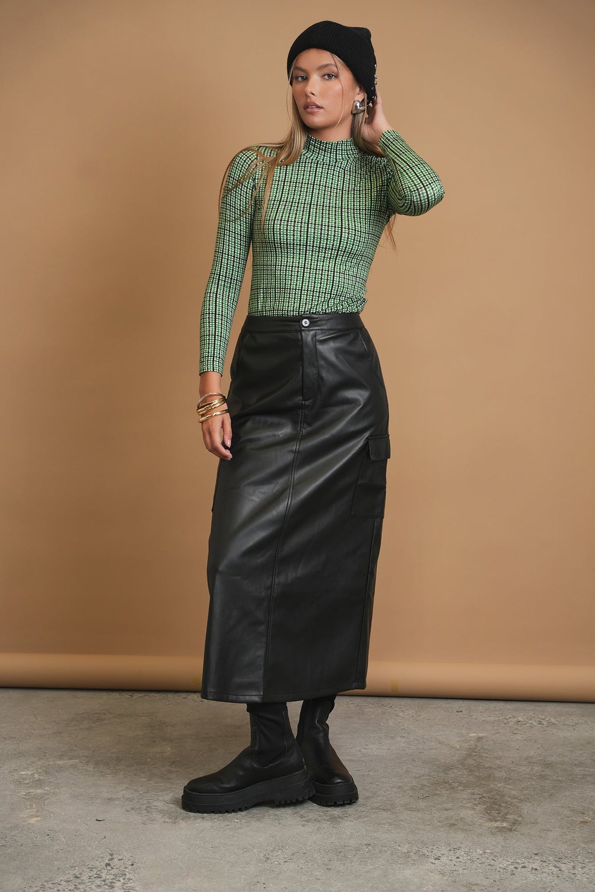 Bliss Leather Cargo Skirt