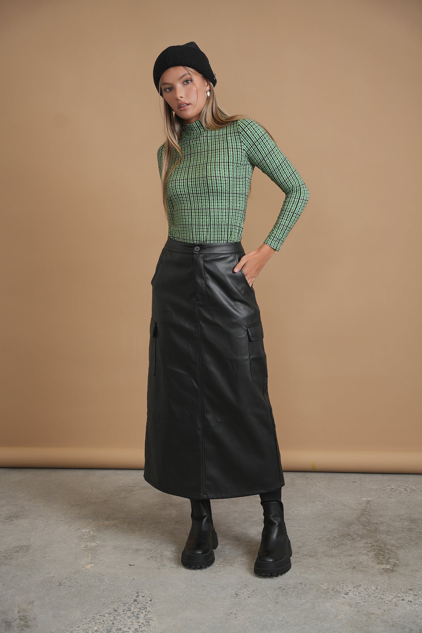 Bliss Leather Cargo Skirt