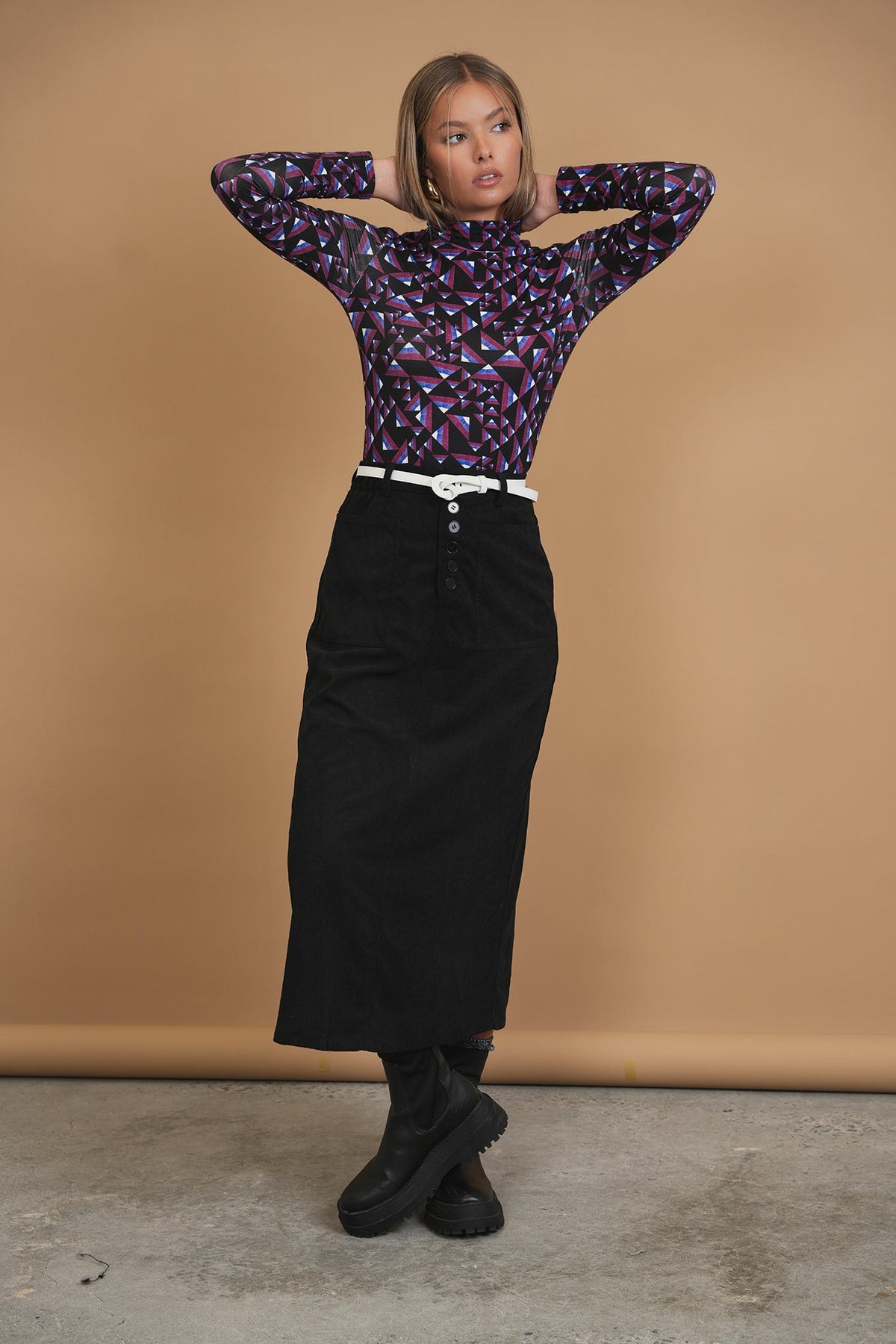 Bliss Printed Mock Neck