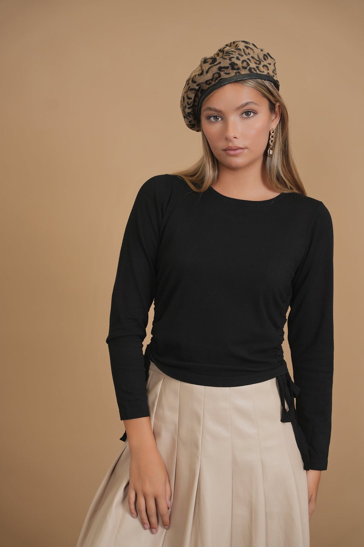 Bliss Pleated Leather Skirt