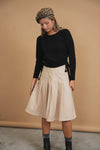 Bliss Pleated Leather Skirt