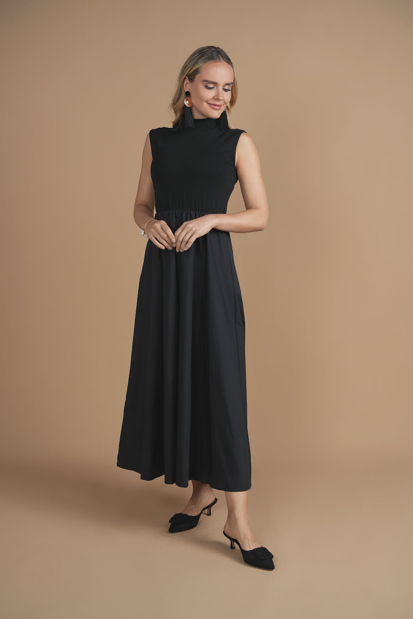 Bliss Mock Neck Poplin Jumper