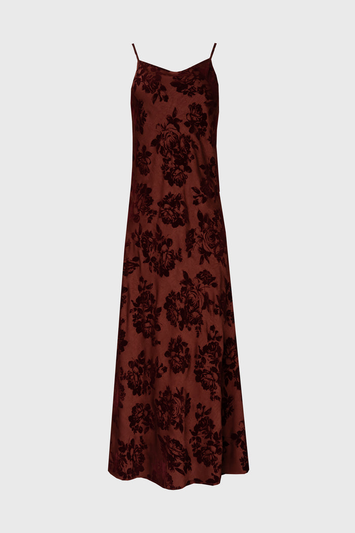 Flower Print Velvet Slip Jumper