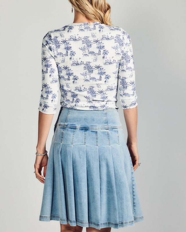 Aleeza Abby Fitted Palm T-Shirt