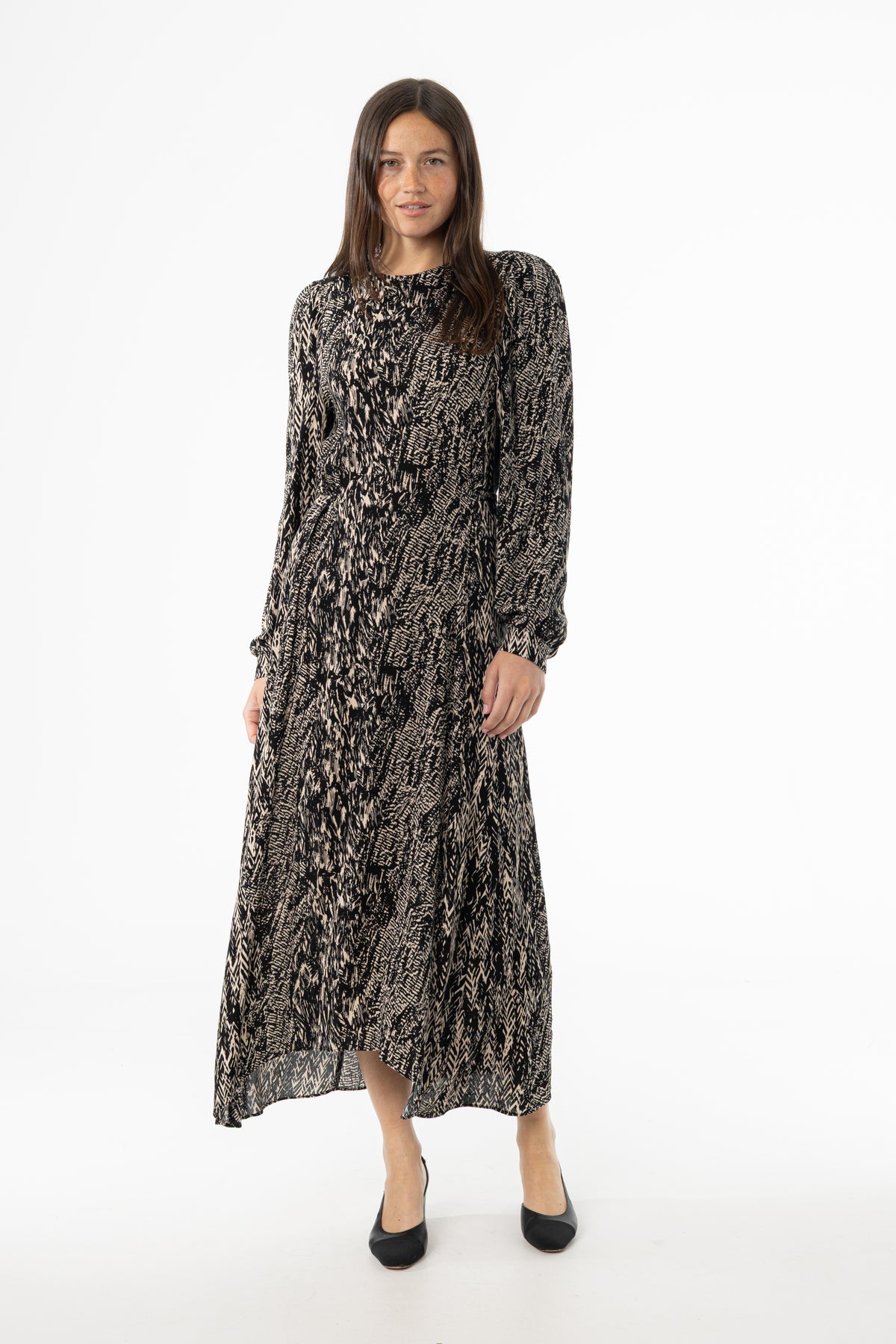 Puff Shoulder Maxi Dress