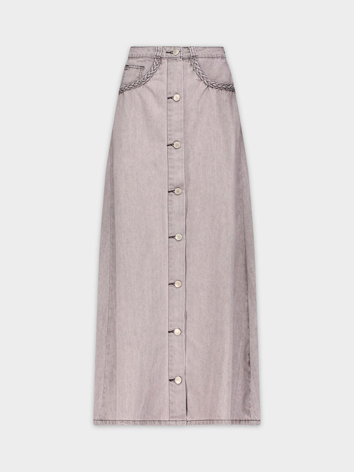 Meli Braid Pocket Denim Skirt