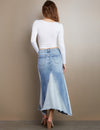Wash Selma Pieced Denim Maxi Skirt