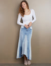 Wash Selma Pieced Denim Maxi Skirt