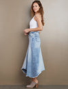 Wash Selma Pieced Denim Maxi Skirt