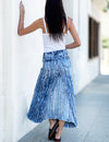 Wash Lab Selma Pieced Denim Maxi Skirt