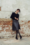 Bliss Pleated Leather Skirt