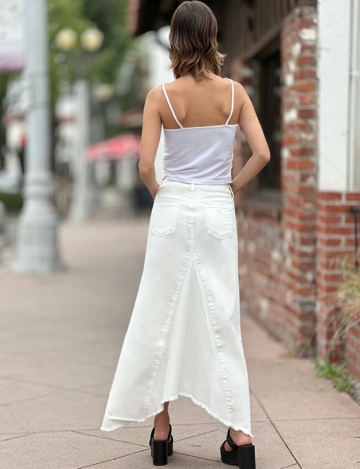 Wash Lab Selma Pieced Denim Maxi Skirt