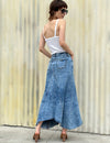 Wash Selma Pieced Denim Maxi Skirt