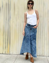 Wash Selma Pieced Denim Maxi Skirt