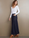 Wash Lab Pieced Denim Maxi Skirt