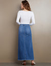 Wash Pieced Denim Maxi Skirt