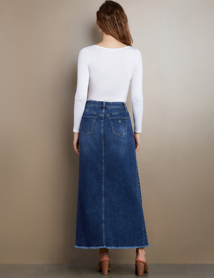 Wash Lab Lowdown Denim Maxi Skirt