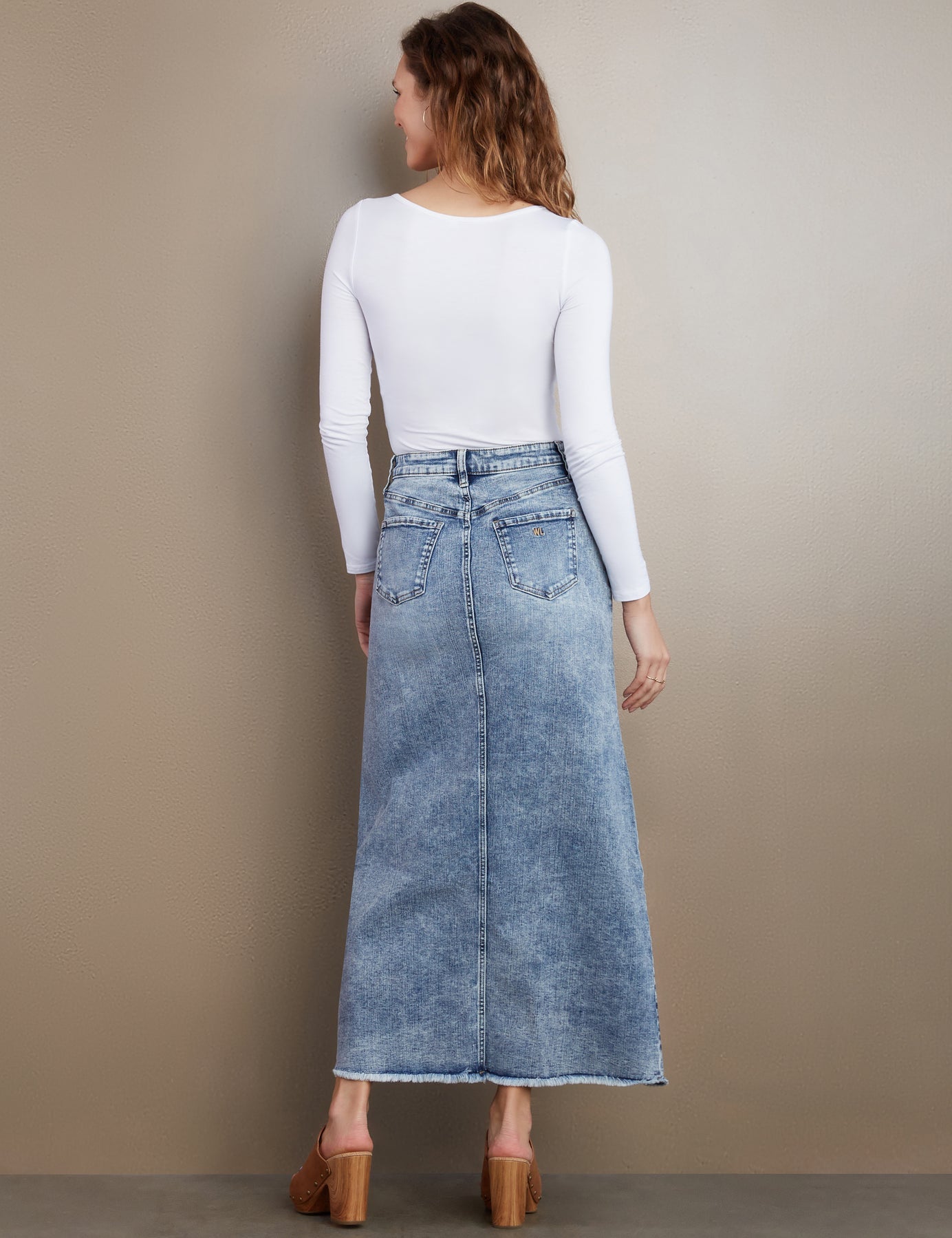 Wash Lab Lowdown Denim Maxi Skirt