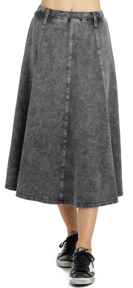 Hardtail Midi Jean Panel Skirt