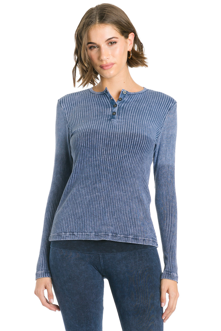 Hardtail Wide Ribbed LS Henley T-Shirt