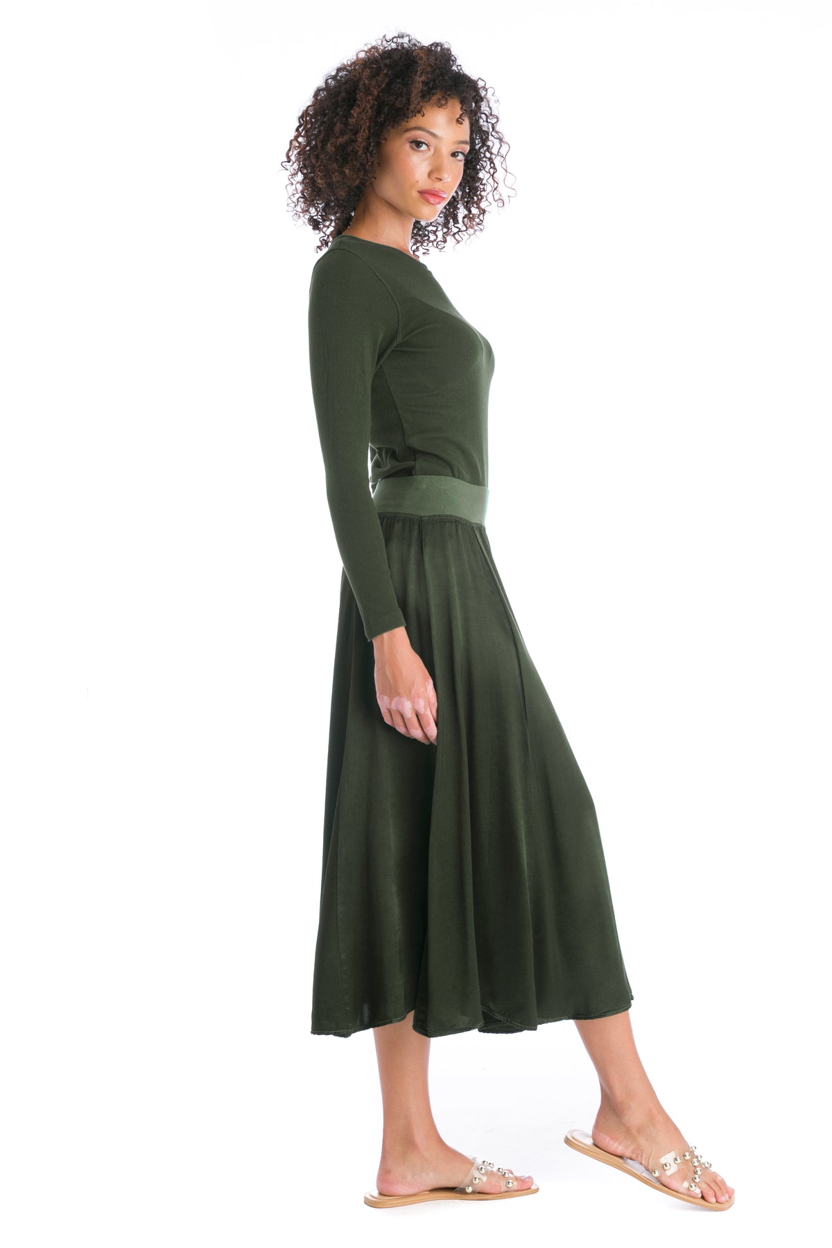 Hardtail Satin Princess Panel Midi Skirt