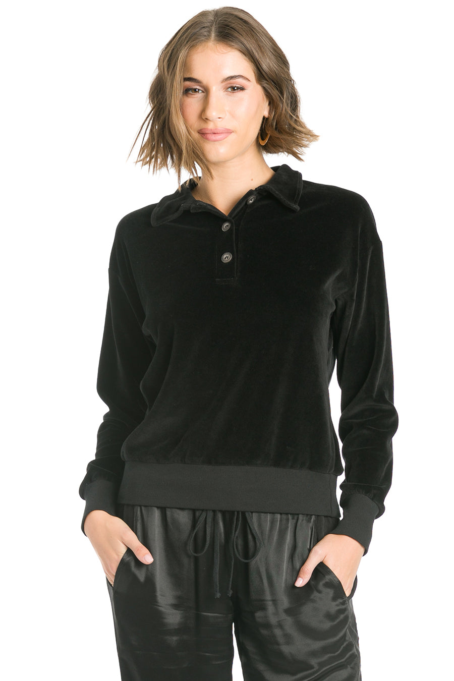 Hardtail Velour Polo Pullover