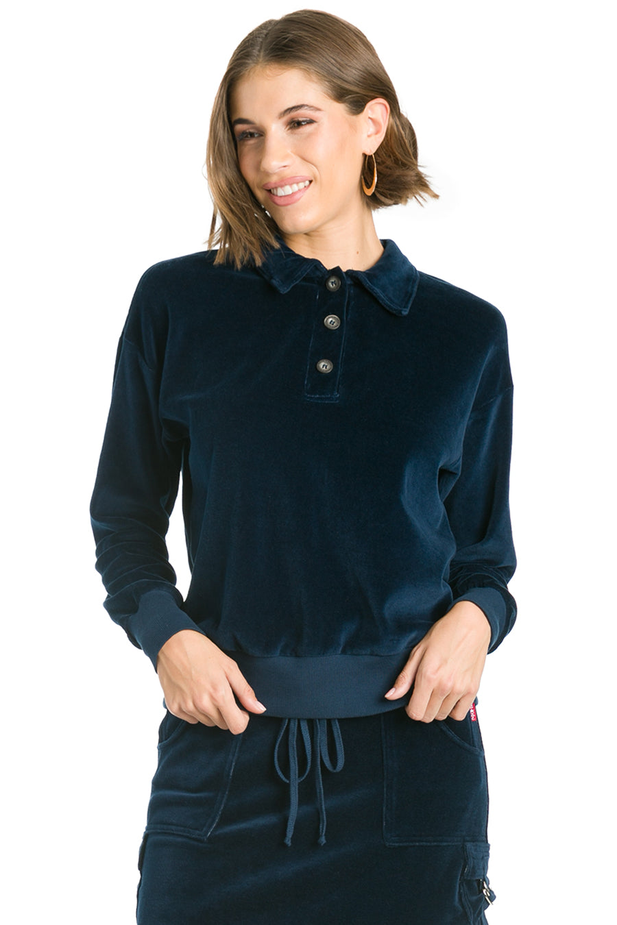 Hardtail Velour Polo Pullover