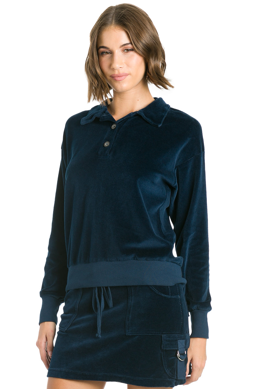 Hardtail Velour Polo Pullover