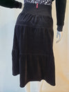 Hardtail Velour Tiered Knee Skirt-Skirt-Mementos