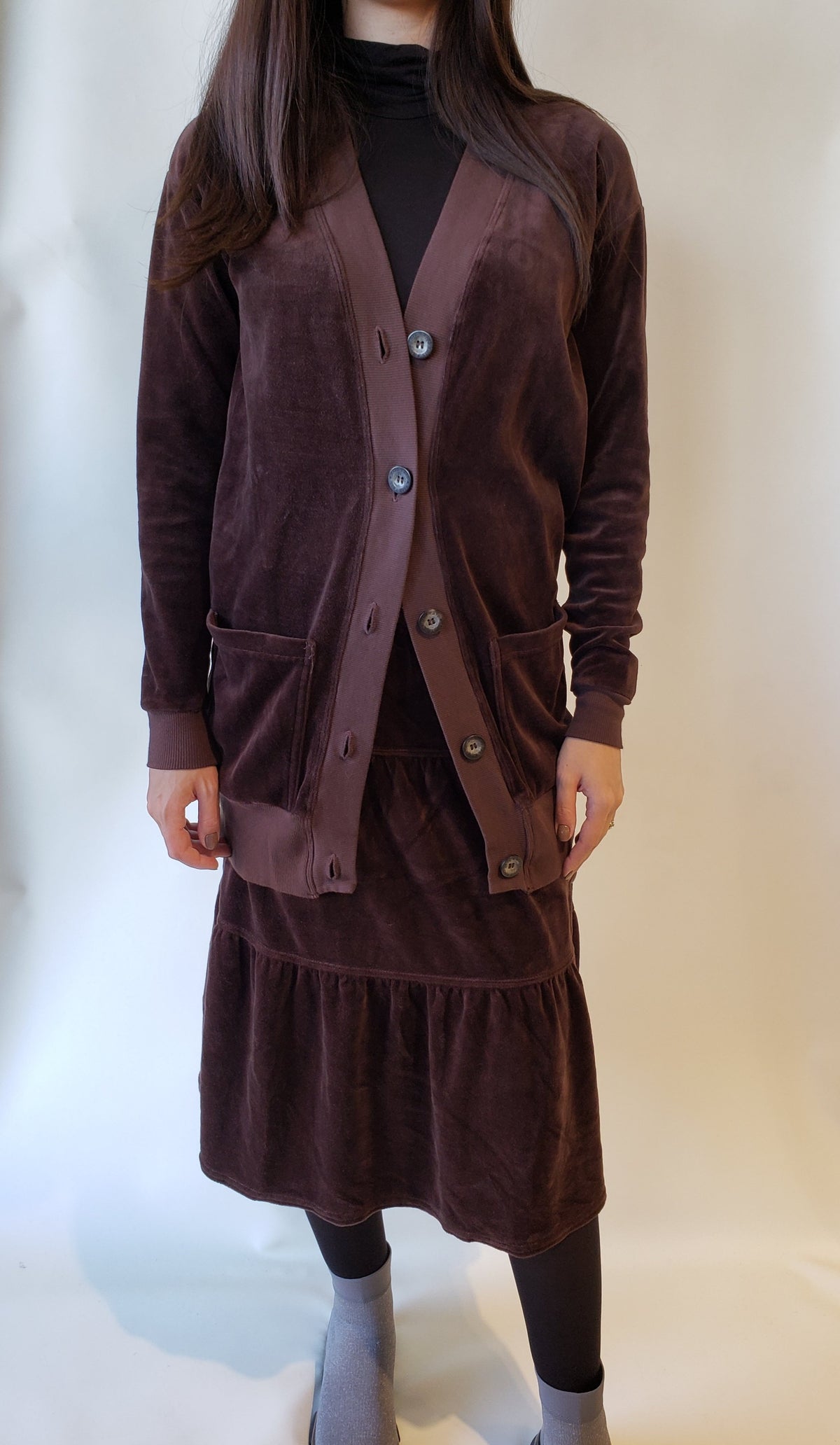 Hardtail Velour Oversized Cardigan-Cardigan-Mementos