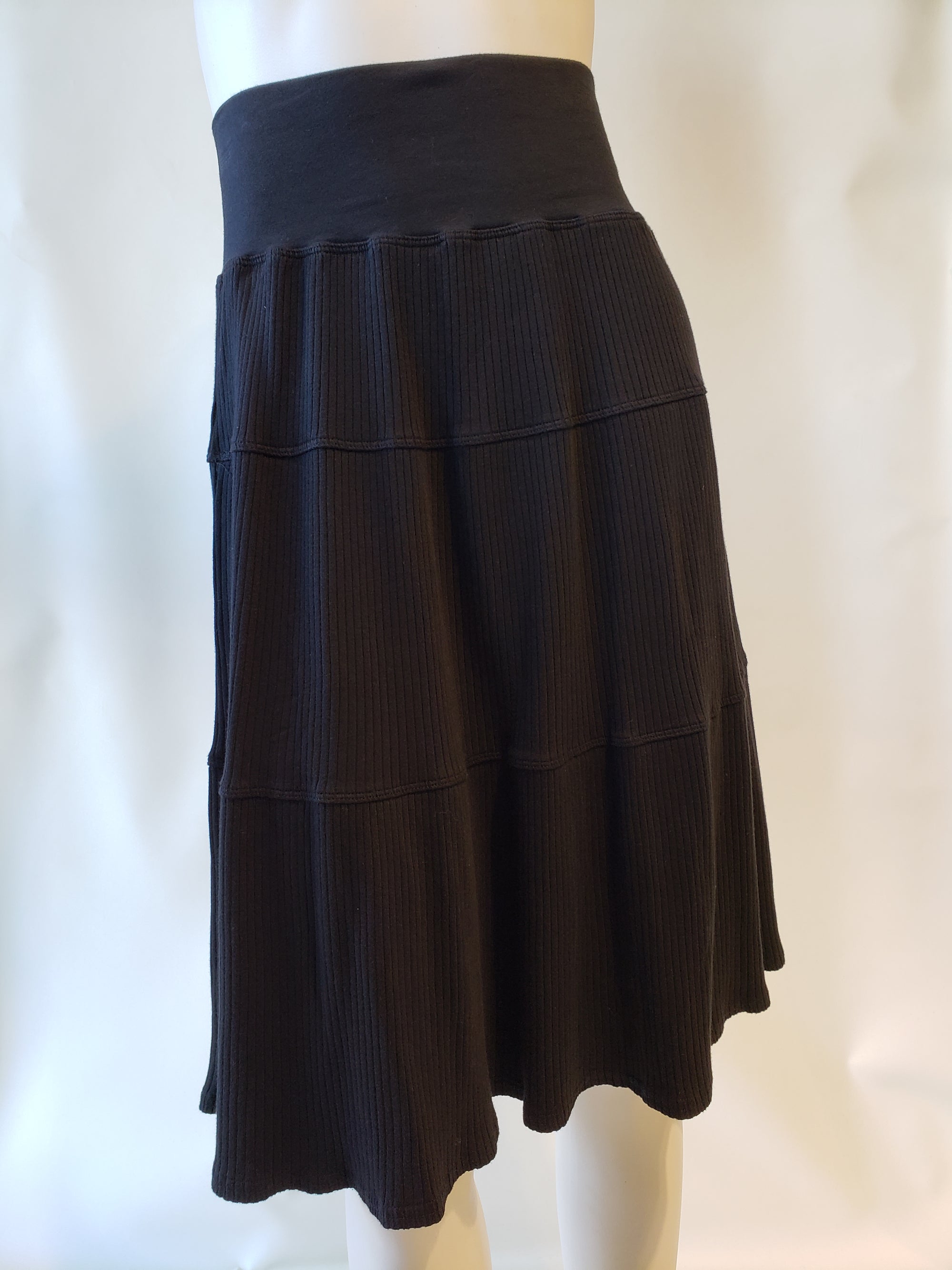 Hardtail Wide Ribbed Tiered Knee Skirt-Skirt-Mementos