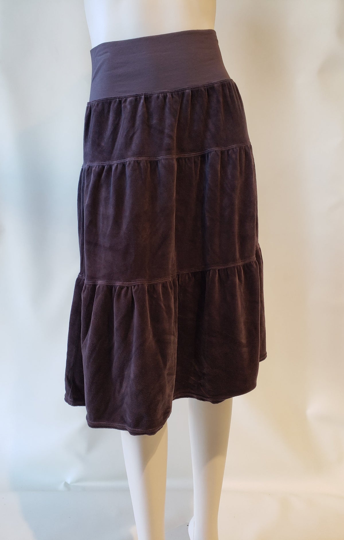 Hardtail Velour Tiered Knee Skirt-Skirt-Mementos