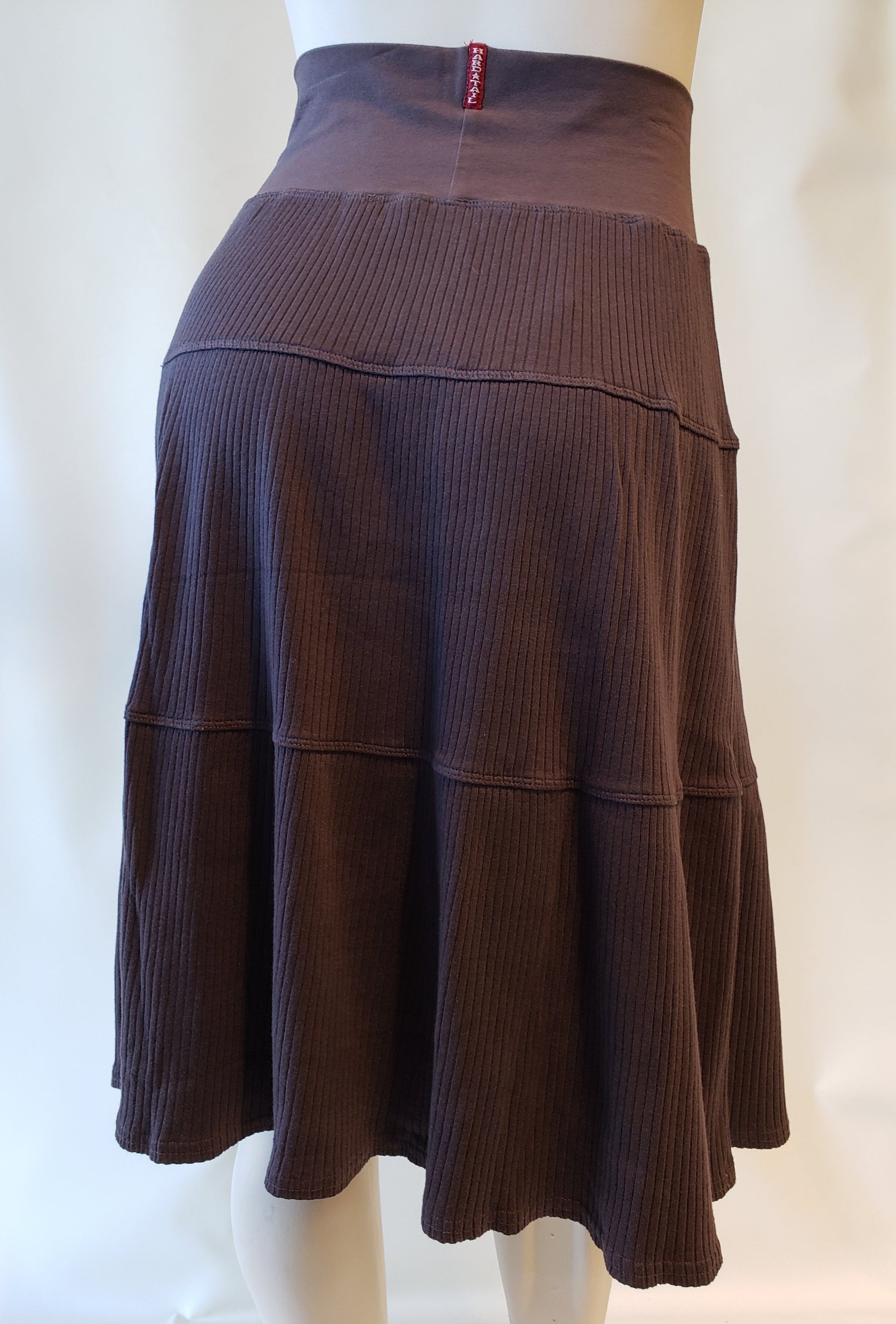 Hardtail Wide Ribbed Tiered Knee Skirt-Skirt-Mementos