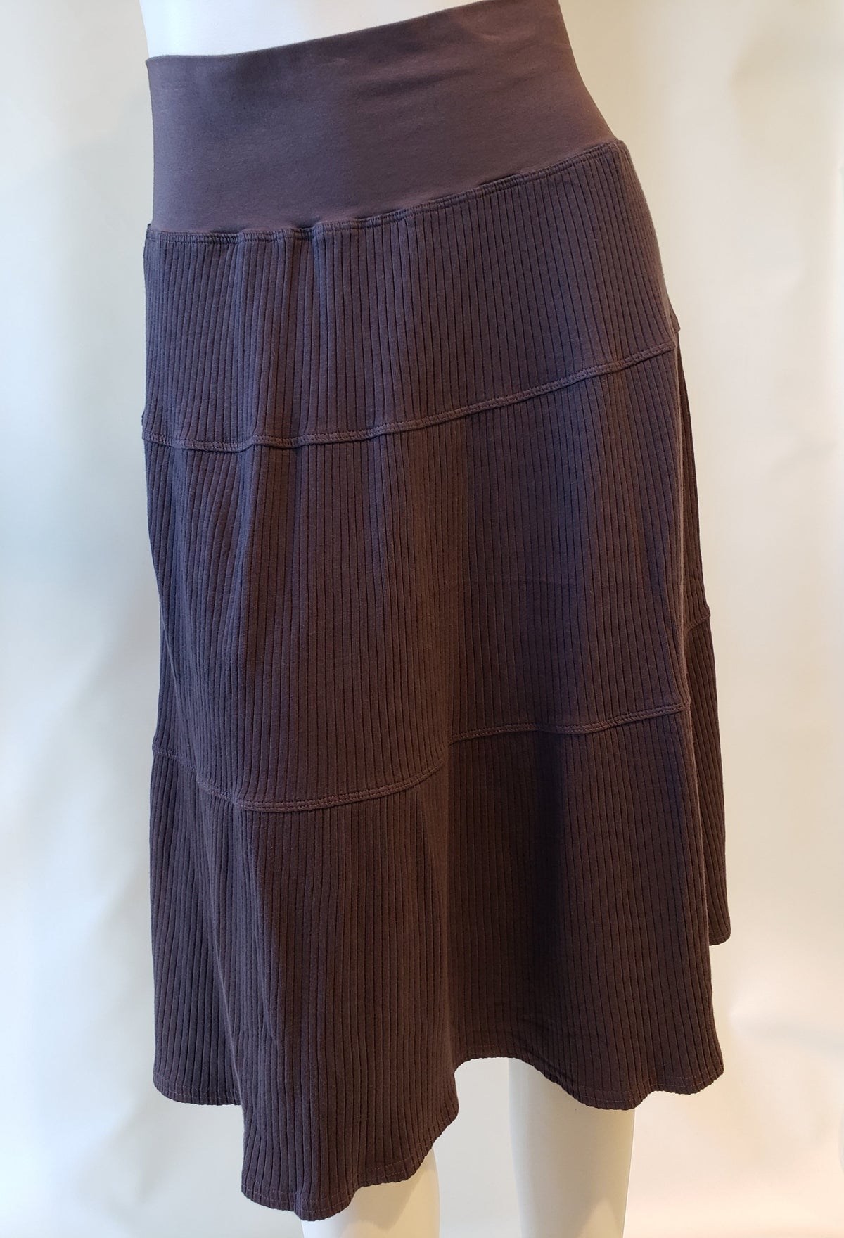 Hardtail Wide Ribbed Tiered Knee Skirt-Skirt-Mementos